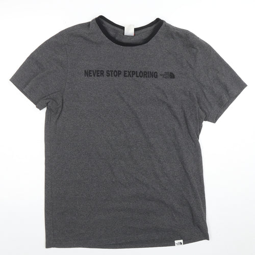 The North Face Men's Grey Crew Neck Regular Fit Outdoor T-Shirt M