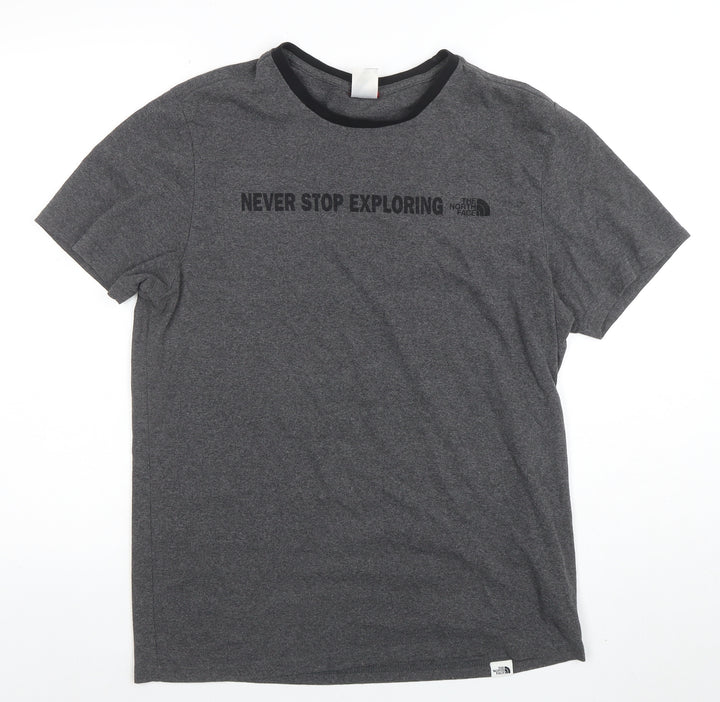The North Face Men's Grey Crew Neck Regular Fit Outdoor T-Shirt M