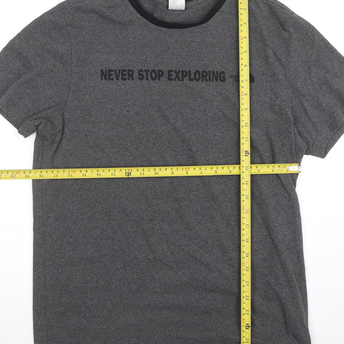 The North Face Men's Grey Crew Neck Regular Fit Outdoor T-Shirt M