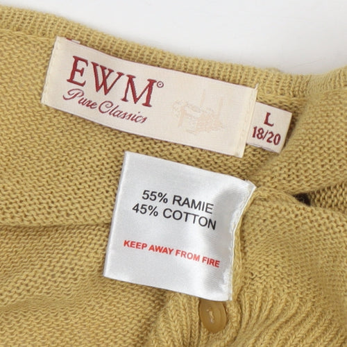 EWM Women's Beige Beaded V-Neck Cardigan Size 18/20