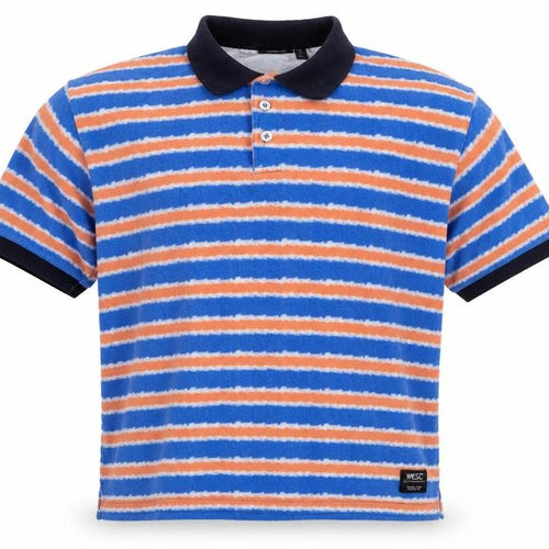 WESC Men's Multicoloured Striped Cotton Polo Shirt XL