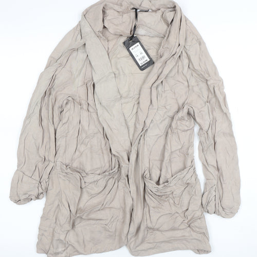 New Look Women’s Beige Long Sleeve Viscose Relaxed Blazer UK 14