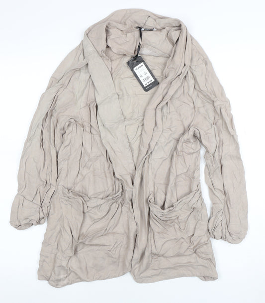 New Look Women’s Beige Long Sleeve Viscose Relaxed Blazer UK 14