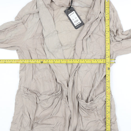 New Look Women’s Beige Long Sleeve Viscose Relaxed Blazer UK 14