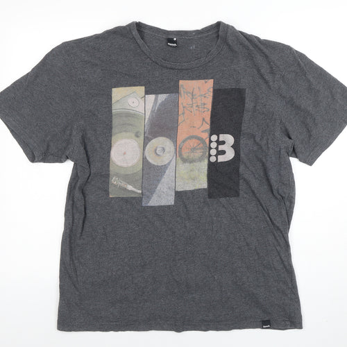 Bench Men's Grey Graphic Print Regular Fit T-Shirt Size XL