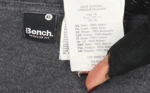 Bench Men's Grey Graphic Print Regular Fit T-Shirt Size XL
