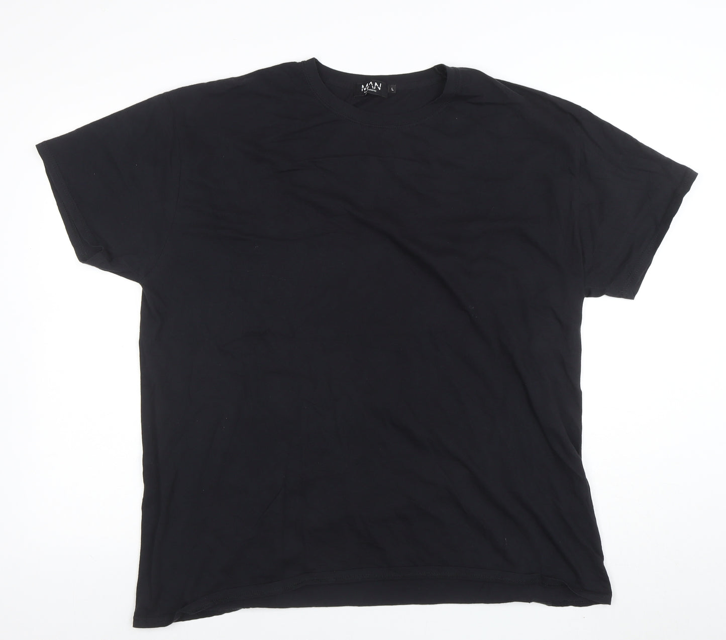BoohooMAN Men's Black Space Graphic Print T-Shirt Size L
