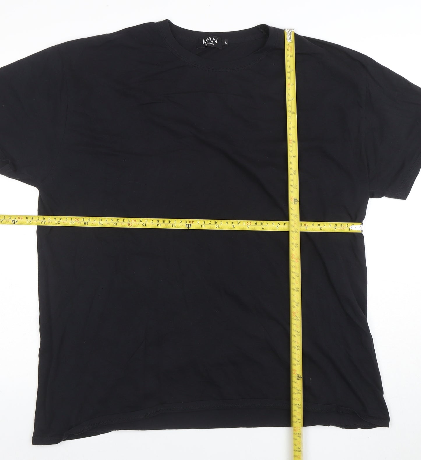 BoohooMAN Men's Black Space Graphic Print T-Shirt Size L