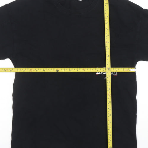 Zara Men's Black Graphic Print Short Sleeve Cotton T-Shirt Size S