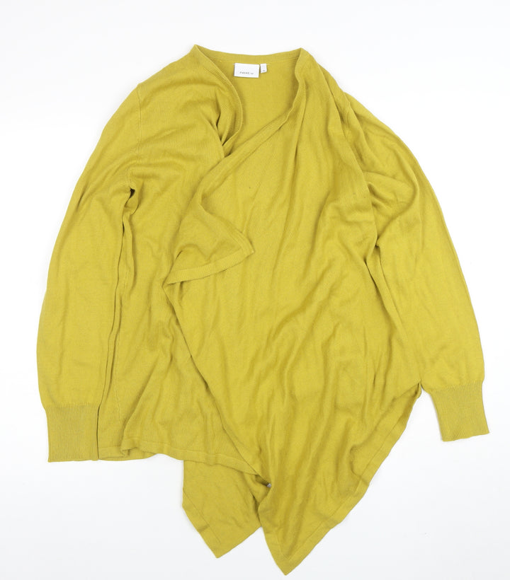 Next Women Yellow V-Neck Open Knit Long Sleeve Cardigan Size 10