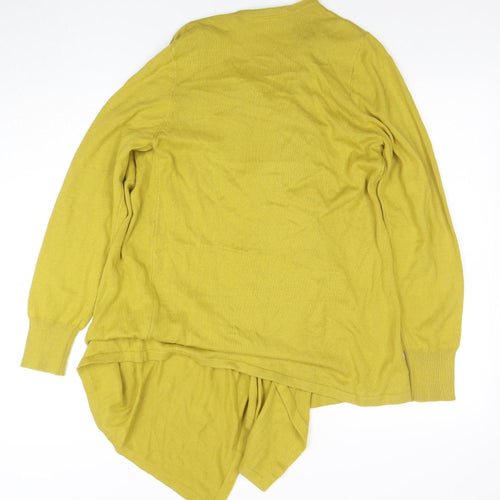 Next Women Yellow V-Neck Open Knit Long Sleeve Cardigan Size 10