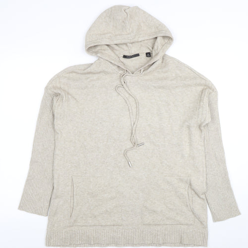 Cyrus Women’s Beige Hooded Pullover Sweater M Wool Blend