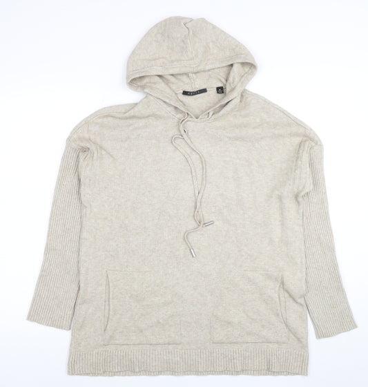 Cyrus Women’s Beige Hooded Pullover Sweater M Wool Blend