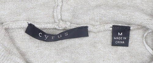 Cyrus Women’s Beige Hooded Pullover Sweater M Wool Blend