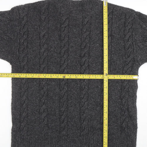 Collusion Women’s Grey Cable-Knit Crew Neck Jumper XS