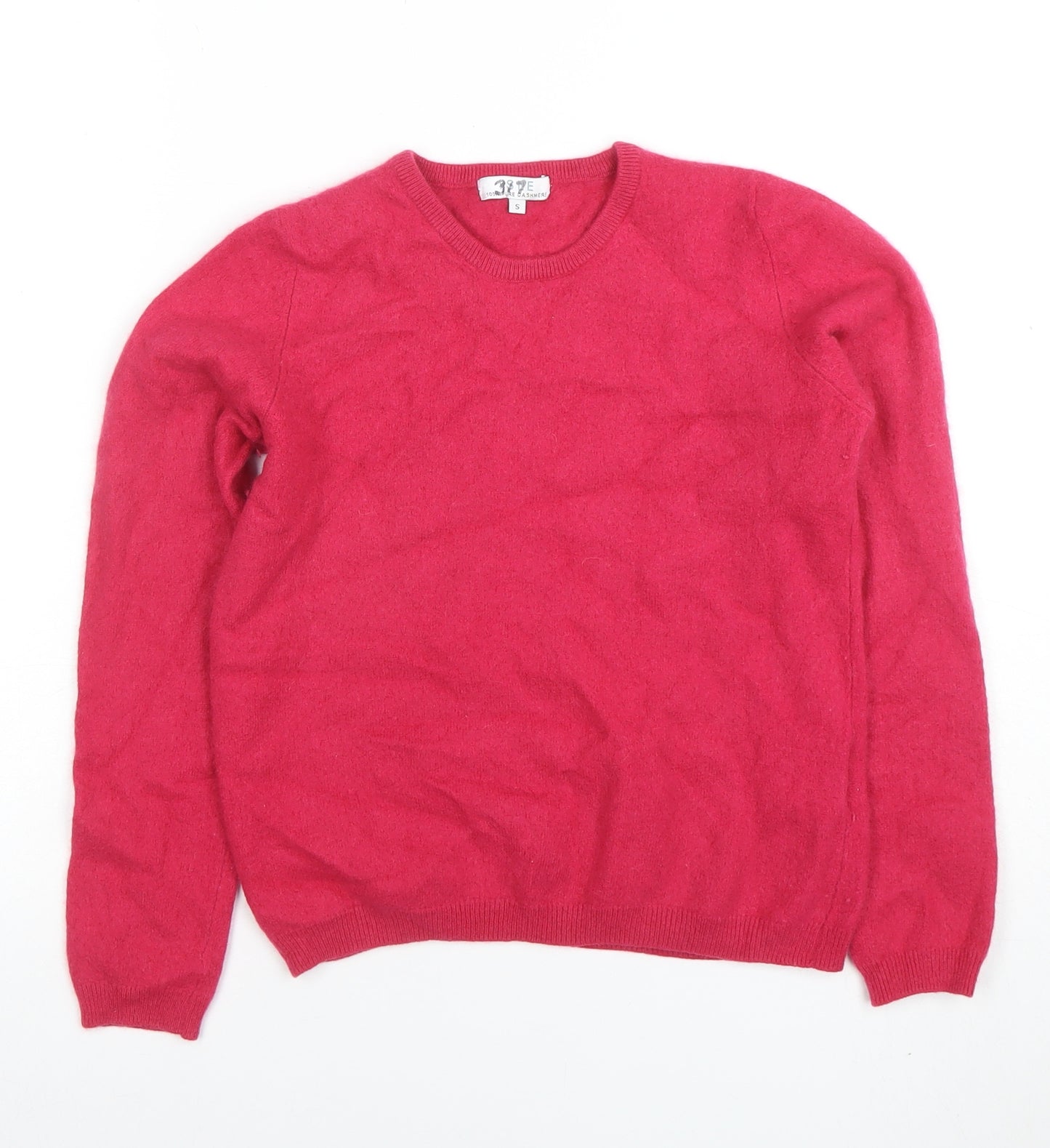 3.1E Women's Red 100% Cashmere Crew Neck Jumper Size S