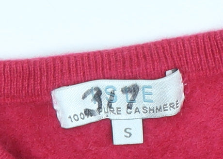 3.1E Women's Red 100% Cashmere Crew Neck Jumper Size S
