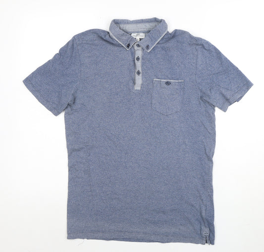 Next Men's Blue Slim Fit Short Sleeve Polo Shirt Size M