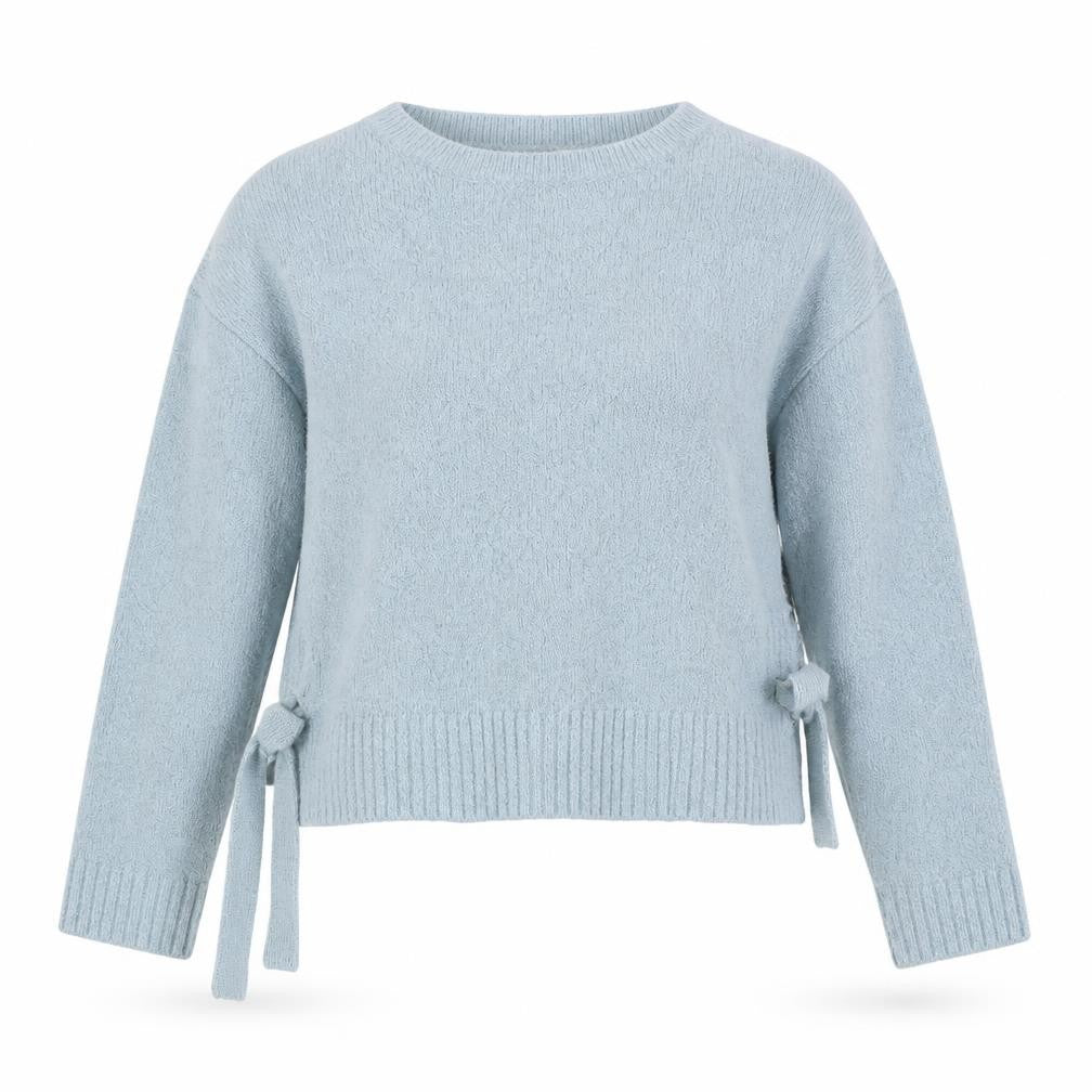 Front view of L.O.G.G. Women Blue Crew Neck Knit jumper, size 8