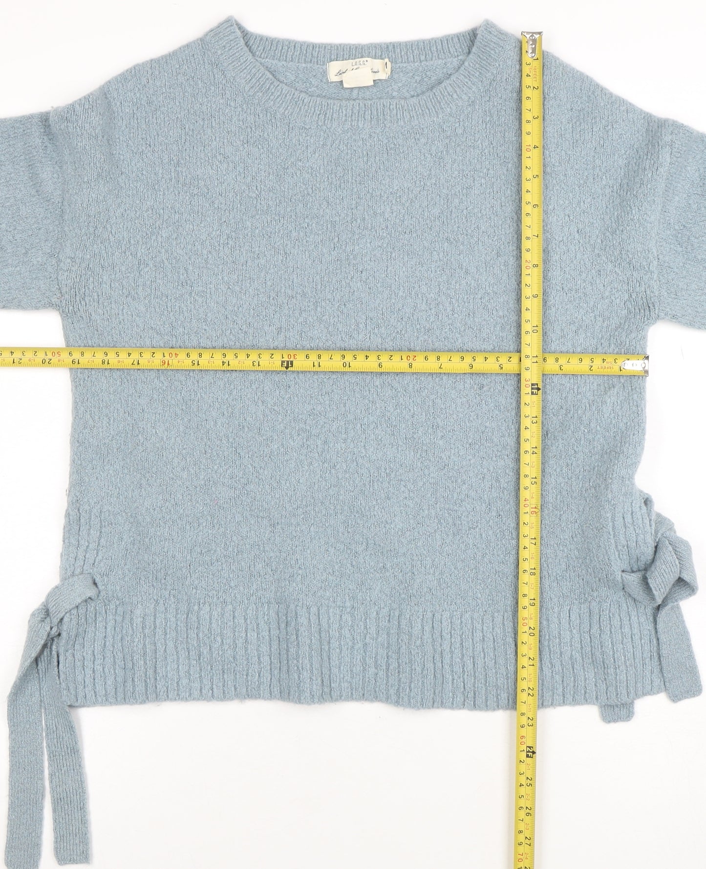 L.O.G.G. Women Blue Crew Neck Knit Pullover Jumper Size 8