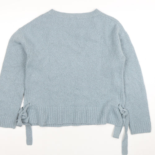 L.O.G.G. Women Blue Crew Neck Knit Pullover Jumper Size 8