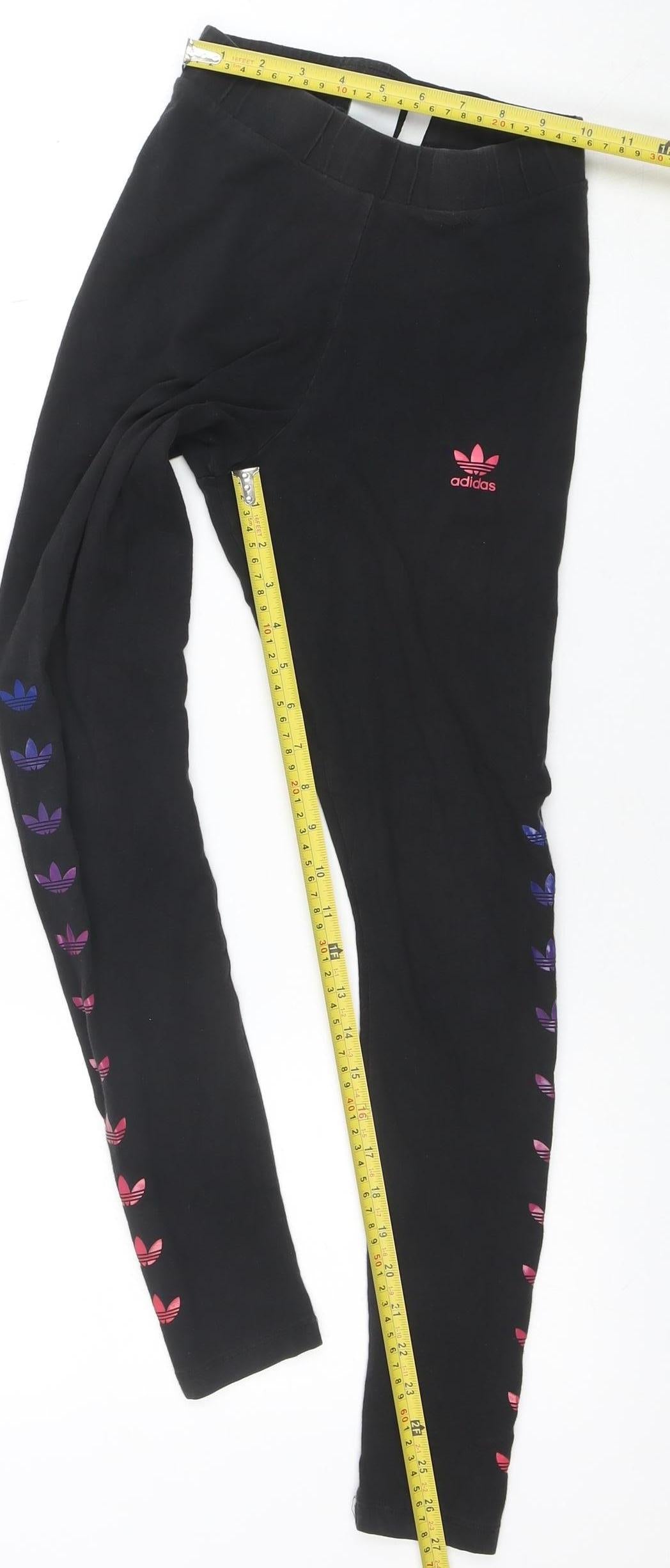 Adidas Womens Black XS Cotton Stretch Sports Leggings