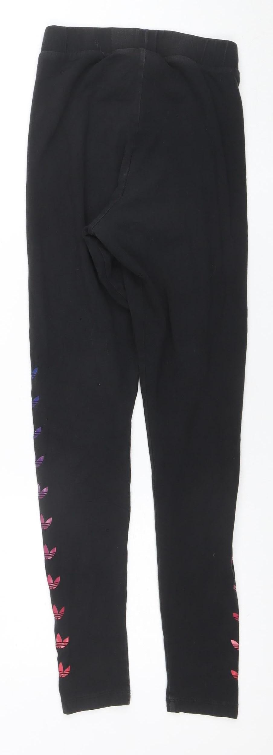 Adidas Womens Black XS Cotton Stretch Sports Leggings