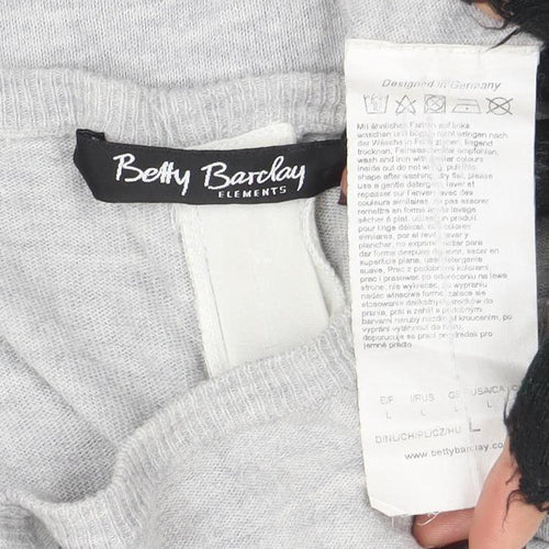 Betty Barclay Women's Grey Zip Knit Cardigan Size L