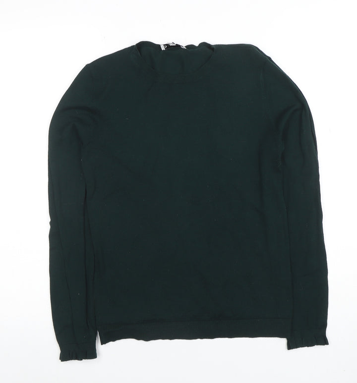 Warehouse Womens Green Crew Neck Long Sleeve Knit Jumper Size 10