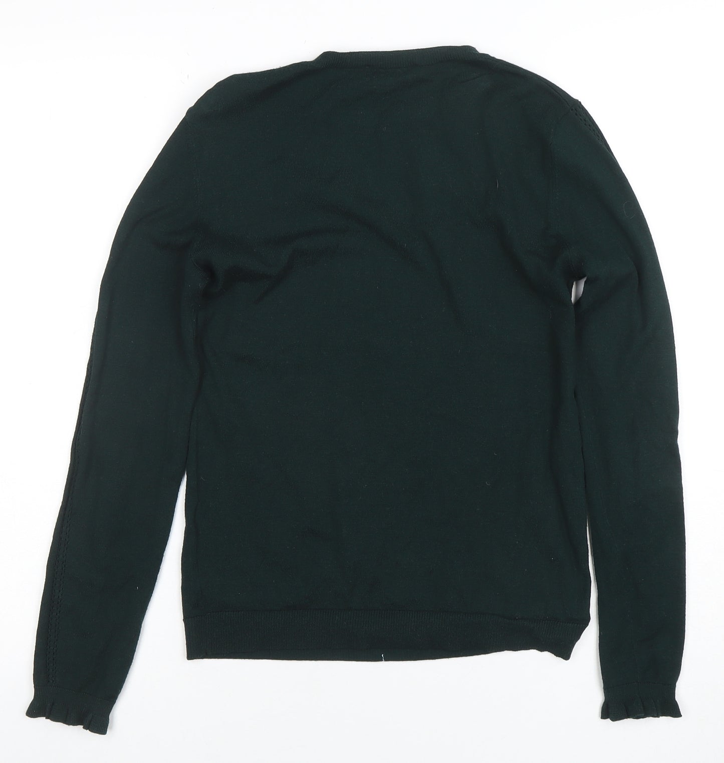Warehouse Womens Green Crew Neck Long Sleeve Knit Jumper Size 10