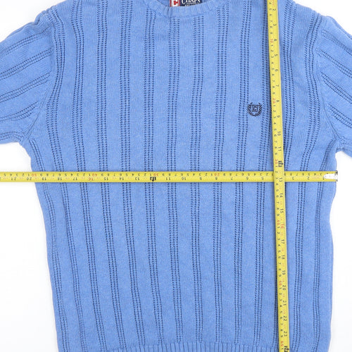 Chaps Men's Blue Cotton Crew Neck Jumper Size M Knit Casual