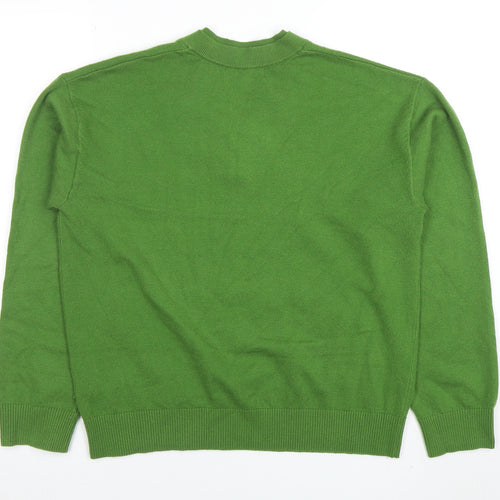 Marks and Spencer Men’s Green Wool Blend V-Neck Jumper Size M