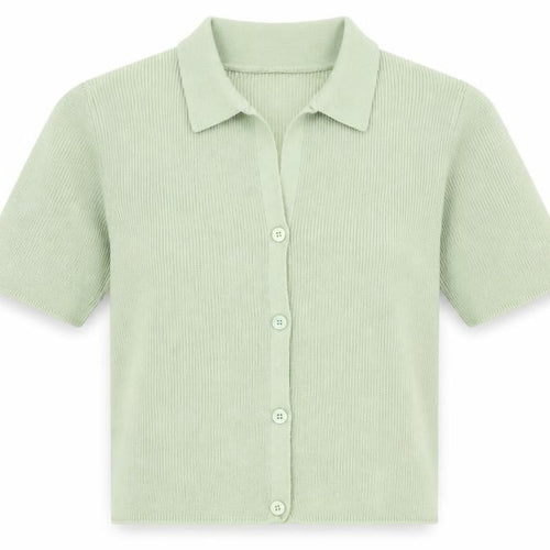 ASOS Design Women's Green Cardigan UK 6 Short Sleeve Collared Knit