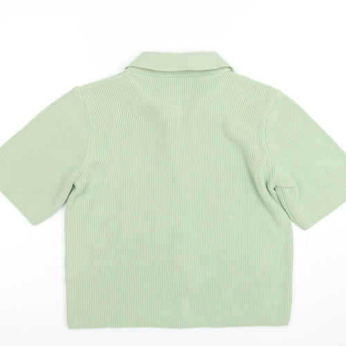 ASOS Design Women's Green Cardigan UK 6 Short Sleeve Collared Knit