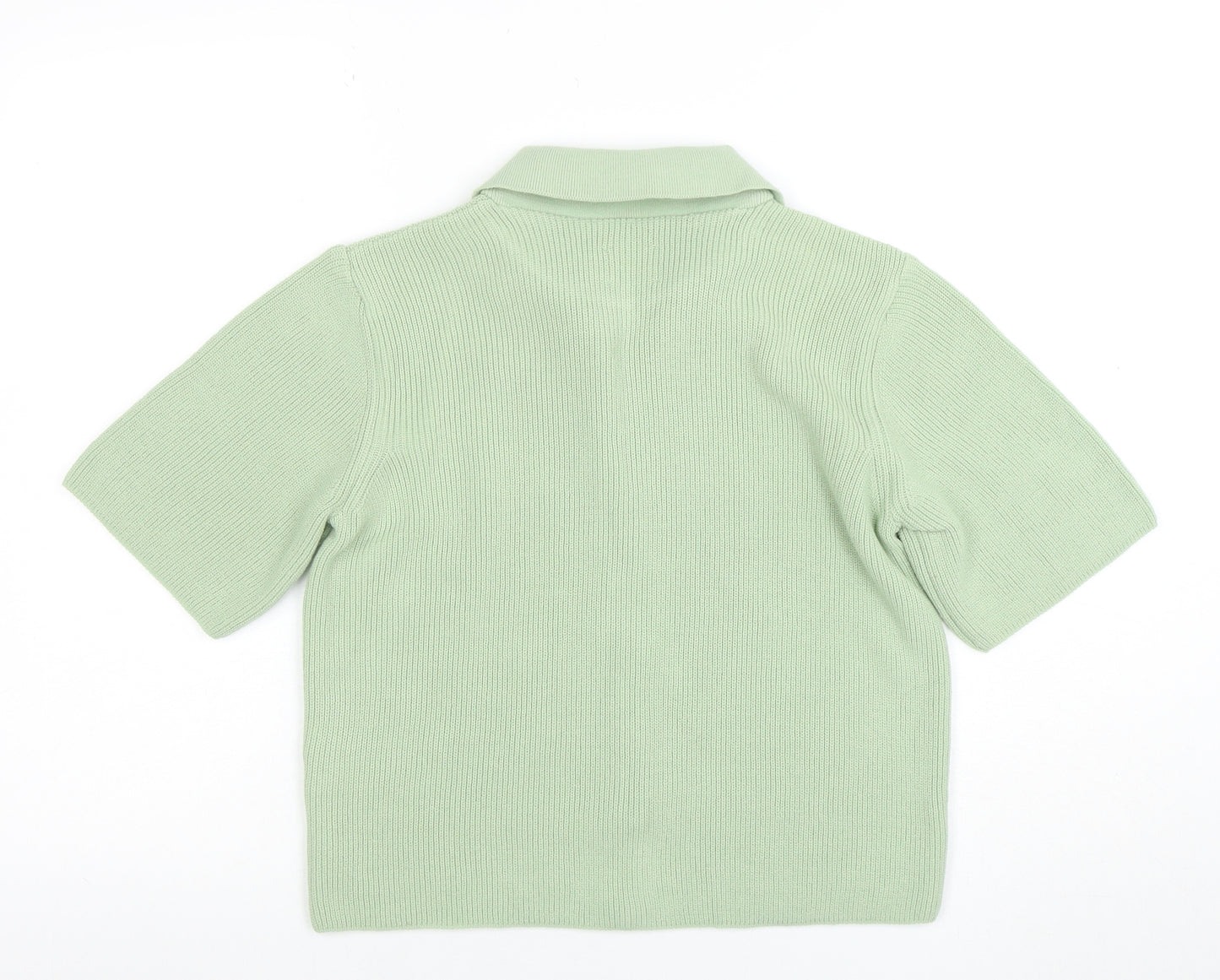 ASOS Design Women's Green Cardigan UK 6 Short Sleeve Collared Knit