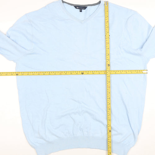 Crew Clothing Company Mens Blue 2XL Cotton V-Neck Jumper