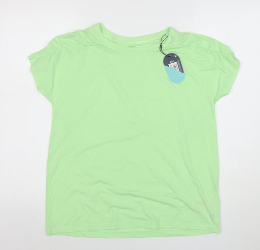 Goodmove Womens Green Size 12 Cotton Stretch Short Sleeve Active T-Shirt