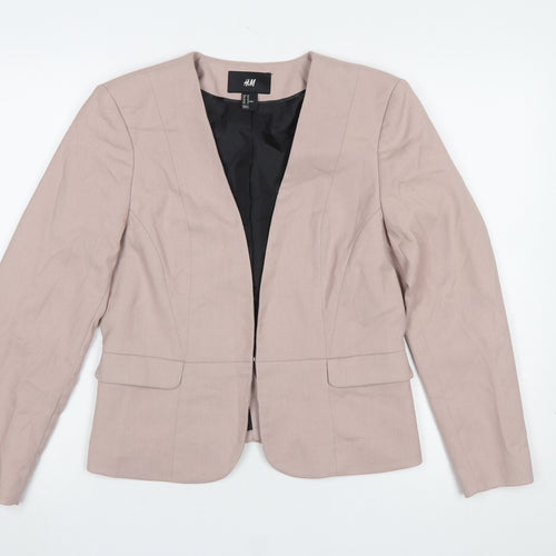 H&M Women Beige Tailored Suit Jacket Size 12 Regular Fit Blazer