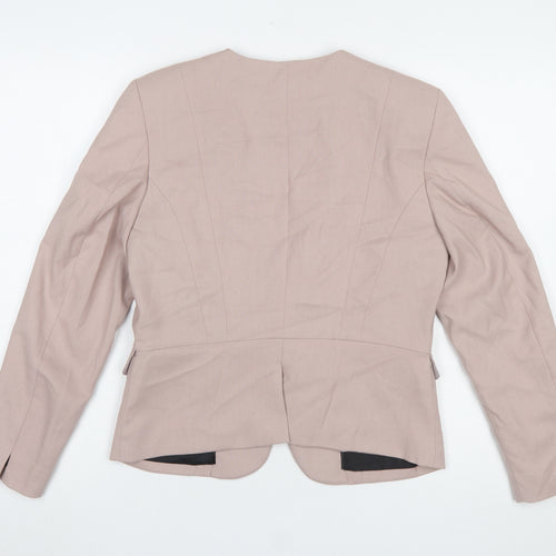 H&M Women Beige Tailored Suit Jacket Size 12 Regular Fit Blazer