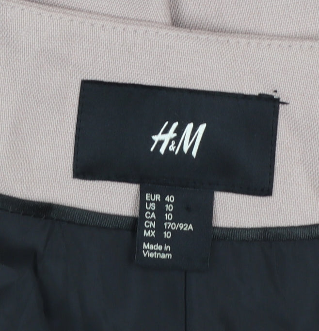 H&M Women Beige Tailored Suit Jacket Size 12 Regular Fit Blazer