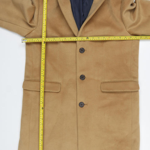 River Island Men's Beige L Mid-Length Overcoat Classic Formal Coat