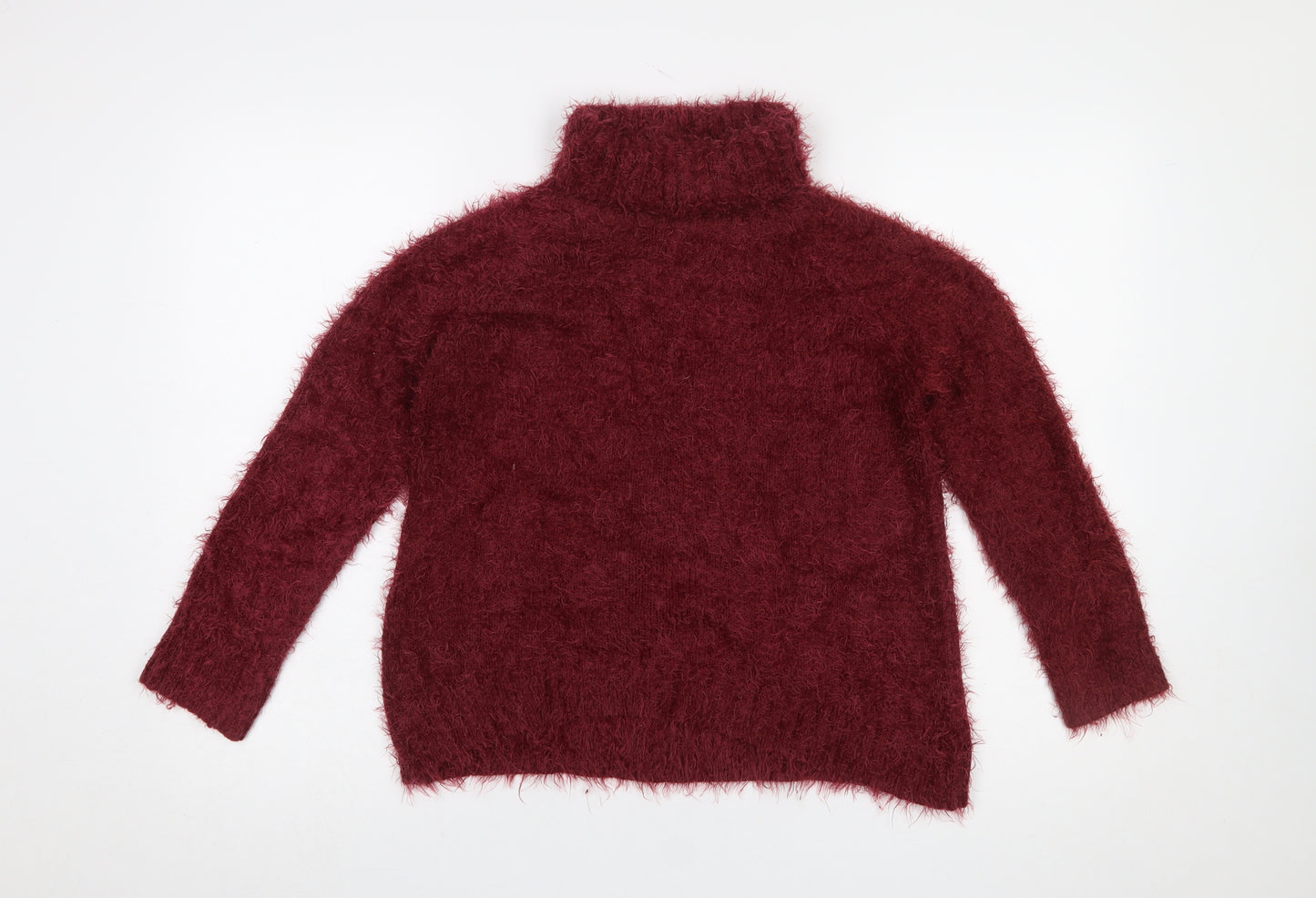 Goldie Women’s Red Roll Neck Fluffy Knit Jumper One Size