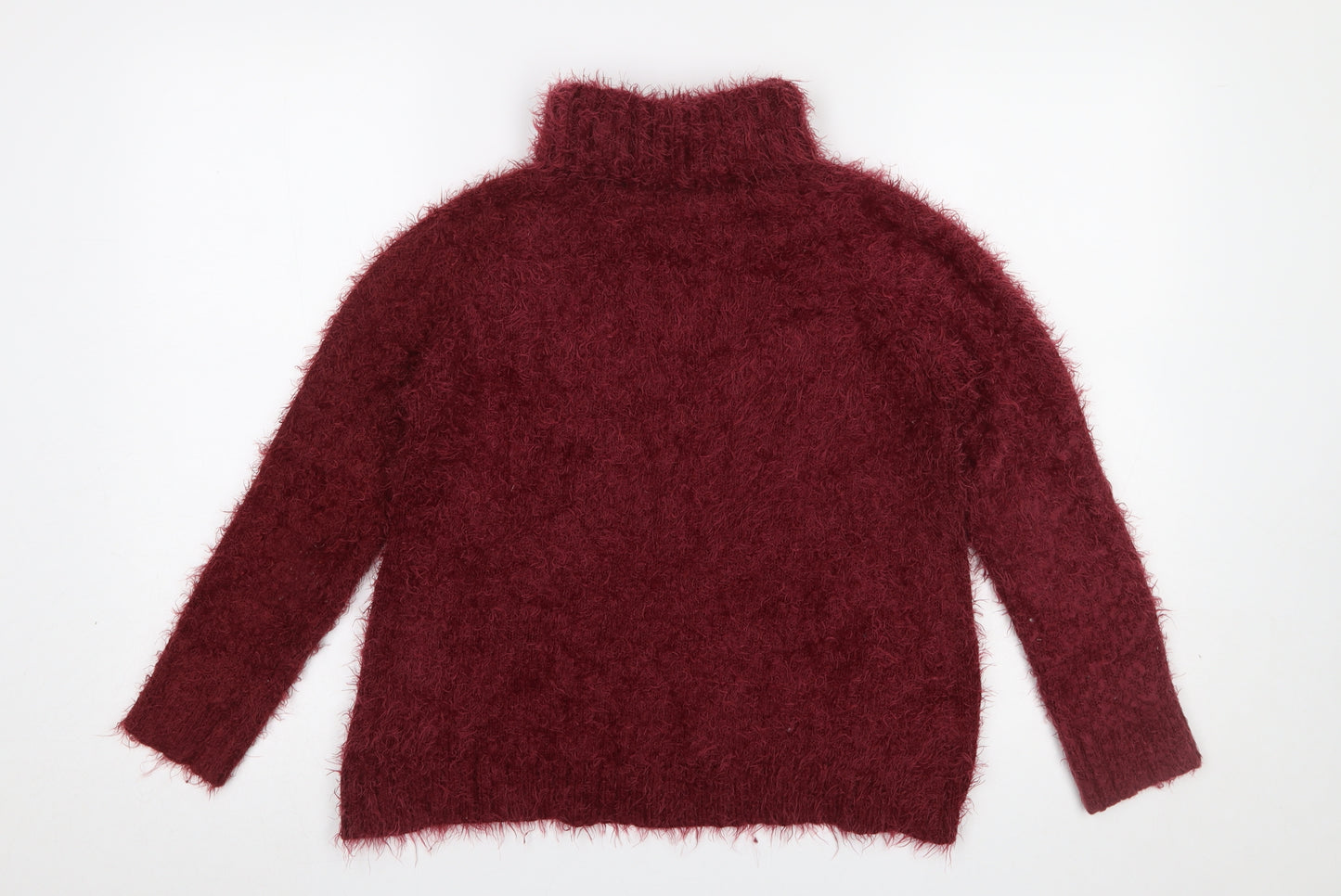 Goldie Women’s Red Roll Neck Fluffy Knit Jumper One Size