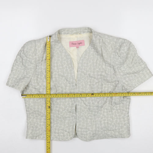 Phase Eight Women Grey Short Sleeve Cropped Suit Jacket Size 12