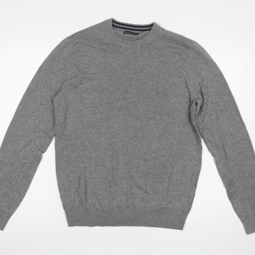 Inextenso Men's Grey Cotton Blend Crew Neck Jumper M Regular Fit