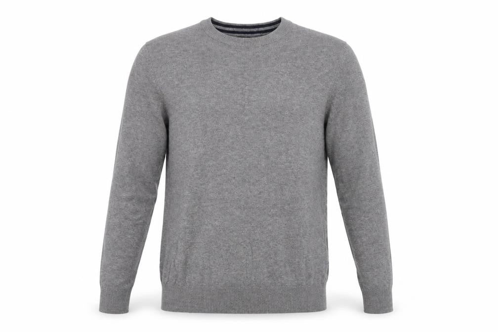Front view of Inextenso Men's Grey Cotton Blend Crew Neck Jumper M Regular Fit