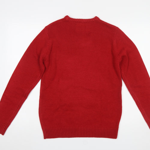 Cedar Wood State Men's Red Christmas Tree Knit Jumper Size S