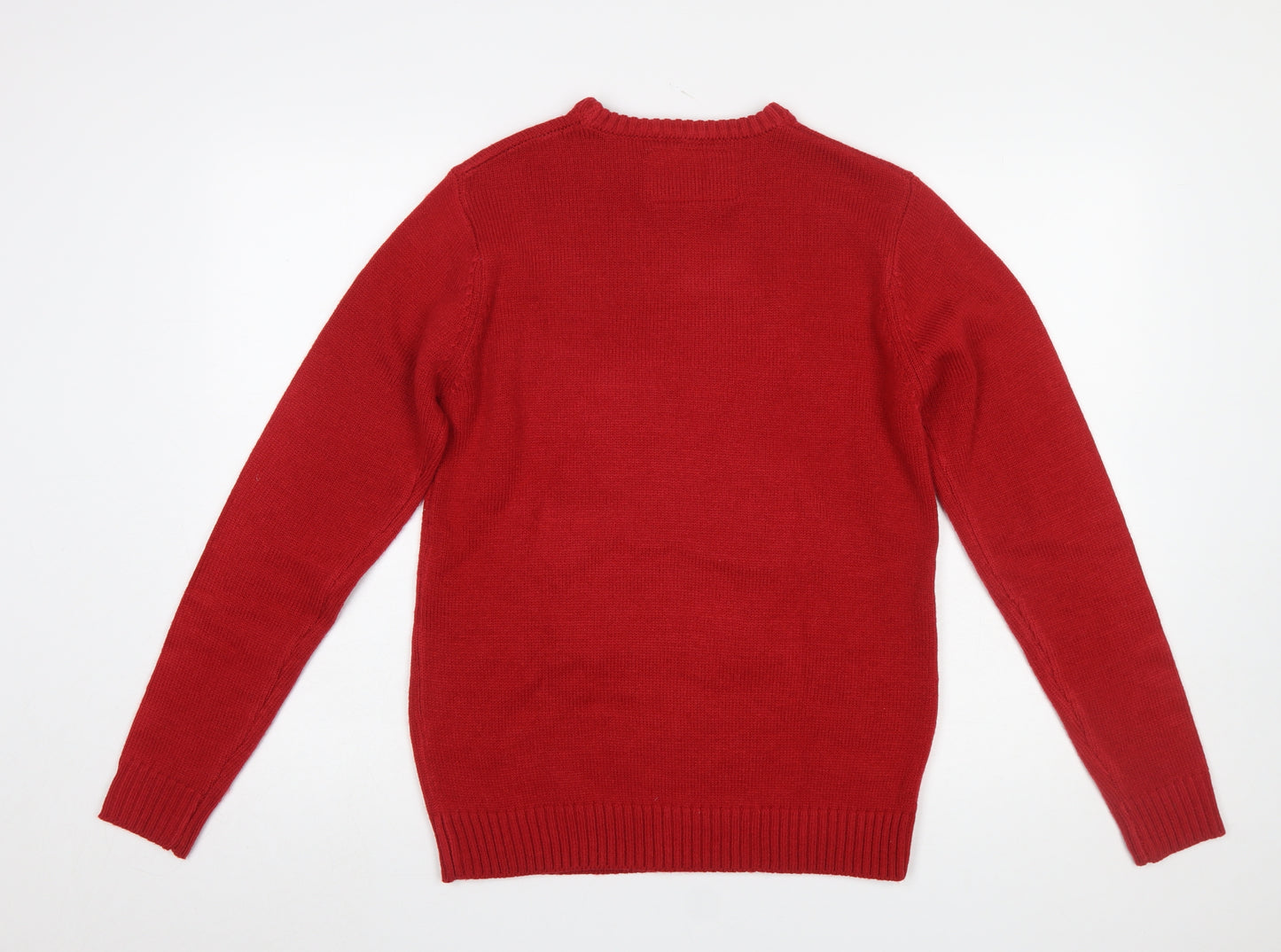 Cedar Wood State Men's Red Christmas Tree Knit Jumper Size S