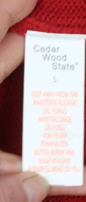 Cedar Wood State Men's Red Christmas Tree Knit Jumper Size S