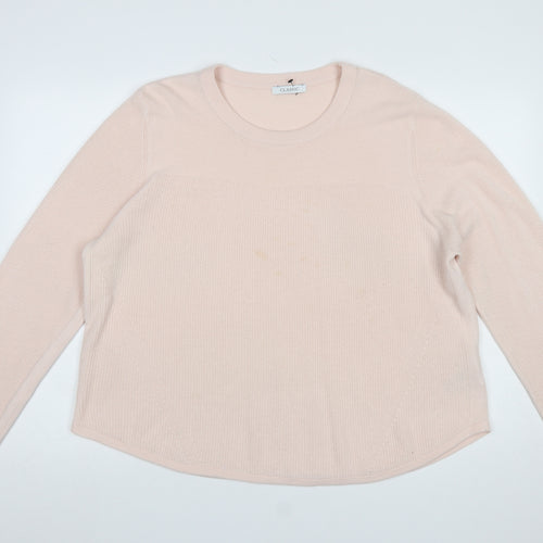 Marks and Spencer Womens Pink Crew Neck Long Sleeve Acrylic Jumper Size 20